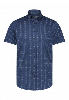 Button-down-overhemd-van-stretch-katoen---grijsblauw/marine