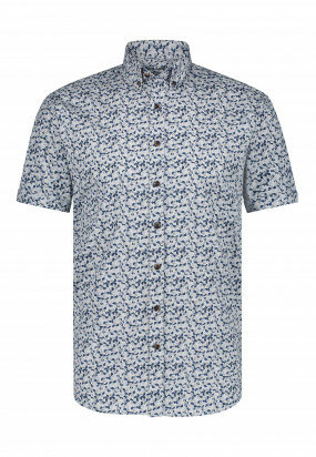 Poplin-overhemd-met-regular-fit---grijsblauw/middenblauw