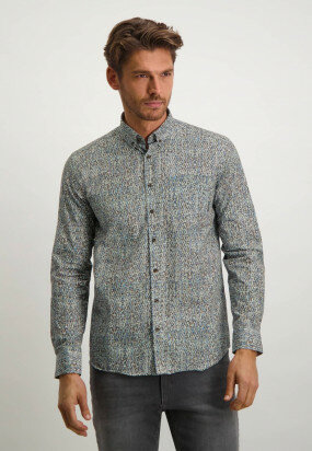 Poplin-overhemd-met-regular-fit---grijsblauw/beige